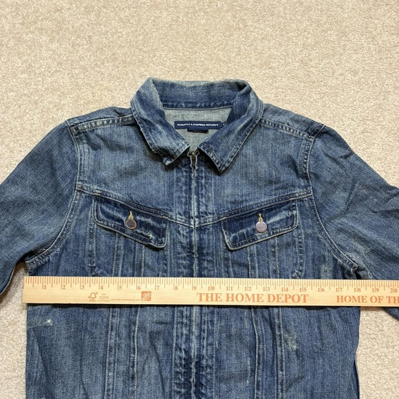 Vtg Ralph Lauren Sport Denim Jacket Womens Medium Blue Full Zip Trucker Western - Picture 6 of 16